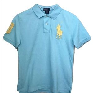 Polo Ralph Lauren Big Pony Boys Short Sleeve Polo Shirt Blue M 10-12